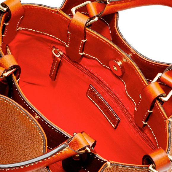 Dooney & Bourke Pebble Grain Mini Barlow Top Handle Bag - Caramel - Picture 3 of 4